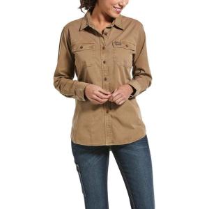 imageAriat Womens Rebar Washed Twill Work ShirtKhaki
