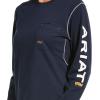 imageARIAT Womens Rebar Workman Logo TShirtNavy