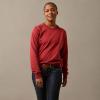 imageAriat Womens Rebar Cotton Strong Logo GraphicRed Dahlia Bijou Blue
