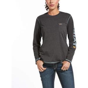 imageARIAT Womens Rebar Workman Logo TShirtBlue Lake