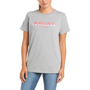 imageARIAT Womens Wms Rebar Cotton Strong Logo Ss Tshrt HSteel Blue