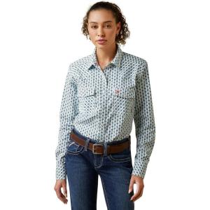 imageAriat Womens FR Middleton Snap Work ShirtBachelor Button Print