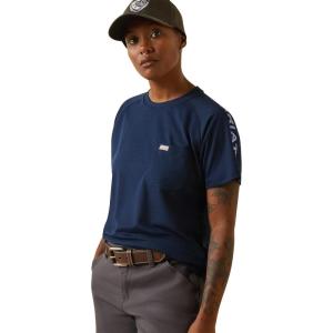 imageAriat Womens Rebar Heat Fighter TShirtNavy Dusk