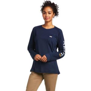 imageAriat Womens Rebar Heat Fighter TShirtNavy Eclipse