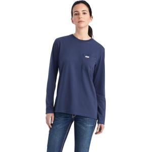 imageAriat Womens Rebar Workman USA Logo TShirtMood Indigo