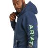 imageAriat Mens Rebar Graphic HoodieNavy HeatherLime