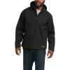 imageARIAT Mens Rebar Stretch Canvas Softshell Hooded Logo JacketBlackLime
