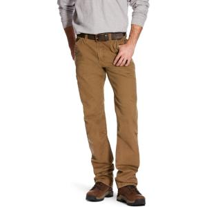 imageARIAT Mens Rebar M4 Relaxed Durastretch Made Tough Double Front Stackable Straight Leg PantField Khaki