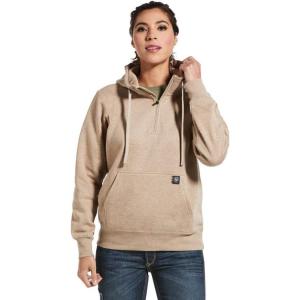 imageARIAT Womens Rebar Skill Set 12 Zip HoodieDark Oatmeal Heather