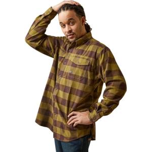 imageAriat Mens Rebar Flannel DuraStretch Work ShirtAvocado