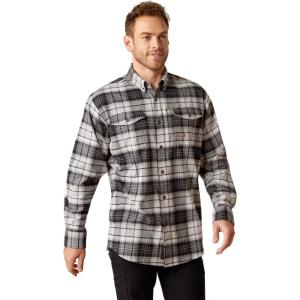 imageAriat Mens Rebar Flannel DuraStretch Work ShirtCharcoal Grey