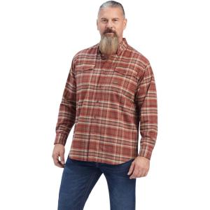 imageAriat Mens Rebar Flannel DuraStretch Work ShirtRedmahogany