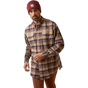imageAriat Mens Rebar Flannel DuraStretch Work ShirtTigers Eye Plaid