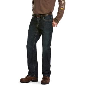 imageAriat Mens Rebar M4 Relaxed DuraStretch Edge Stackable Straight Leg JeanCobalt