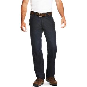 imageAriat Mens Rebar M4 Relaxed DuraStretch Edge Stackable Straight Leg JeanNavy