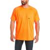imageAriat Mens Rebar Heat Fighter TShirtNeon Orange