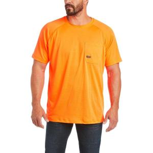 imageAriat Mens Rebar Heat Fighter TShirtNeon Orange