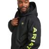 imageARIAT Mens Rebar Stormshell Logo Waterproof JacketBlackLime