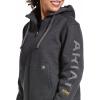 imageARIAT Womens Rebar Allweather Full Zip Hoodie Sweatshirt Charcoal Heather XLarge US