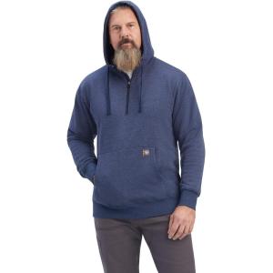 imageARIAT Mens Rebar Workman 14 Zip HoodieNavy Heather