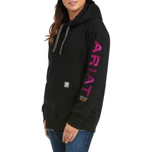 imageARIAT Womens Rebar Graphic HoodieBlackPurple