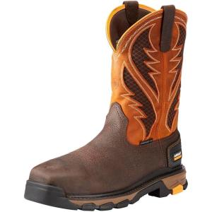 imageAriat Mens Intrepid Venttek Composite Toe Work BootBruin BrownSassy Orange