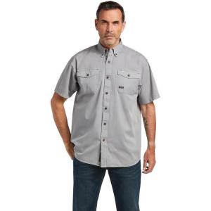 imageAriat Mens Rebar Washed Twill Work ShirtSilver Fox