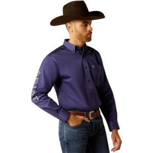 imageARIAT Mens Ariat Black Team Logo Classic FitDark BlueLight Blue
