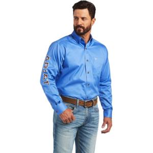 imageARIAT Mens Ariat Black Team Logo Classic FitReykjavic BlueGinger Bread Southwest