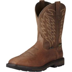 imageAriat Mens Groundbreaker Wide Square Toe Metguard Steel Toe Work BootBrown