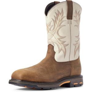 imageAriat Mens WorkHog Wide Square Toe Waterproof Composite Toe Work BootRye Brown