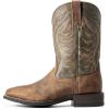 imageAriat Mens Amos Western BootHand Stained RedbrownBlack