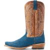 imageAriat Mens Futurity Showman Western BootNavy RoughoutBite the Dust Brown