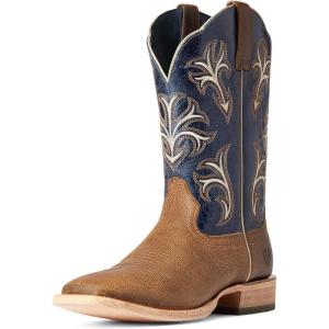 imageARIAT Mens Cowboss Western BootKing BrownGrotto Blue
