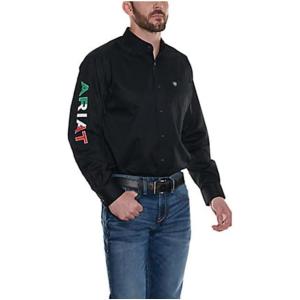 imageARIAT Mens Team Logo Twill Fitted ShirtBlackMexico