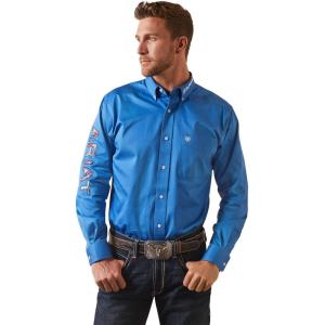 imageARIAT Mens Team Logo Twill Fitted ShirtCampanula