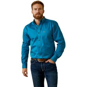 imageARIAT Mens Team Logo Twill Fitted ShirtDeep Turquoise