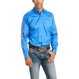 imageARIAT Mens Team Logo Twill Fitted ShirtSea Scape
