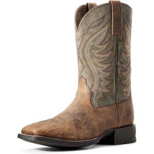 imageAriat Mens Amos Western BootSorrel CrunchArmy Green