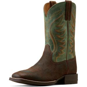 imageAriat Mens Amos Western BootSurf GreenRockweed Brown