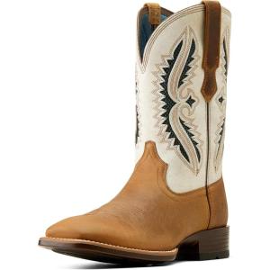 imageAriat Mens Rowder VentTek 360 Cowboy BootWhiteMarbled Tan