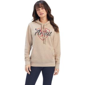 imageAriat Womens Real Shield Logo HoodieBeigeKhaki