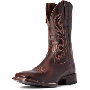imageAriat Mens Slim Zip Ultra Western BootHand Stained Red  Brown