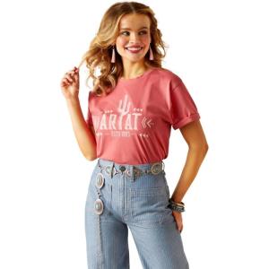 imageAriat Womens Cactus Logo TShirtSlate RoseCactus Logo