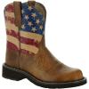 imageAriat Womens Fatbaby Heritage Patriot Western BootCrackled TumericSplattered Flag