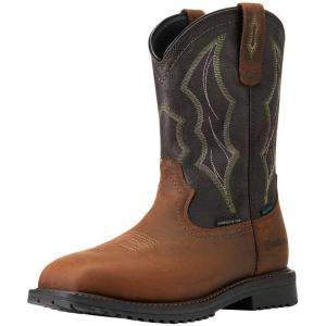 imageAriat Mens RigTek Wide Square Toe Waterproof Composite Toe Work BootDistressed BrownCoffee
