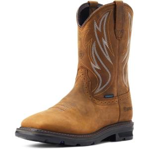 imageAriat Mens Sierra Shock Shield Waterproof Work BootDistressed Brown