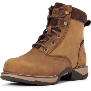 imageAriat Womens Anthem Round Toe Lacer Waterproof BootDistressed Brown