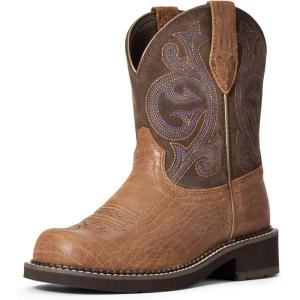 imageAriat Womens Fatbaby Heritage Tess Western BootBrown Croco Print