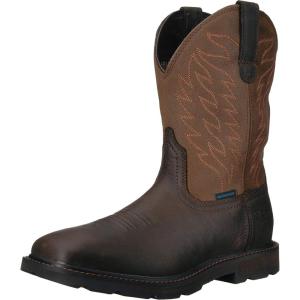 imageAriat Mens Groundbreaker Wide Square Toe Waterproof Work BootDark Brown